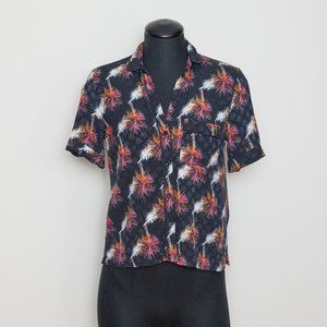 Topshop Size 0 Firework Print Camp shirt